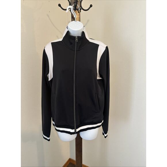 Zella Black and White Athletic Track Jacket, Size Small - Picture 1 of 9